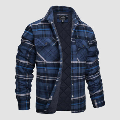 Gesteppte Flanellhemdjacke für Herren
