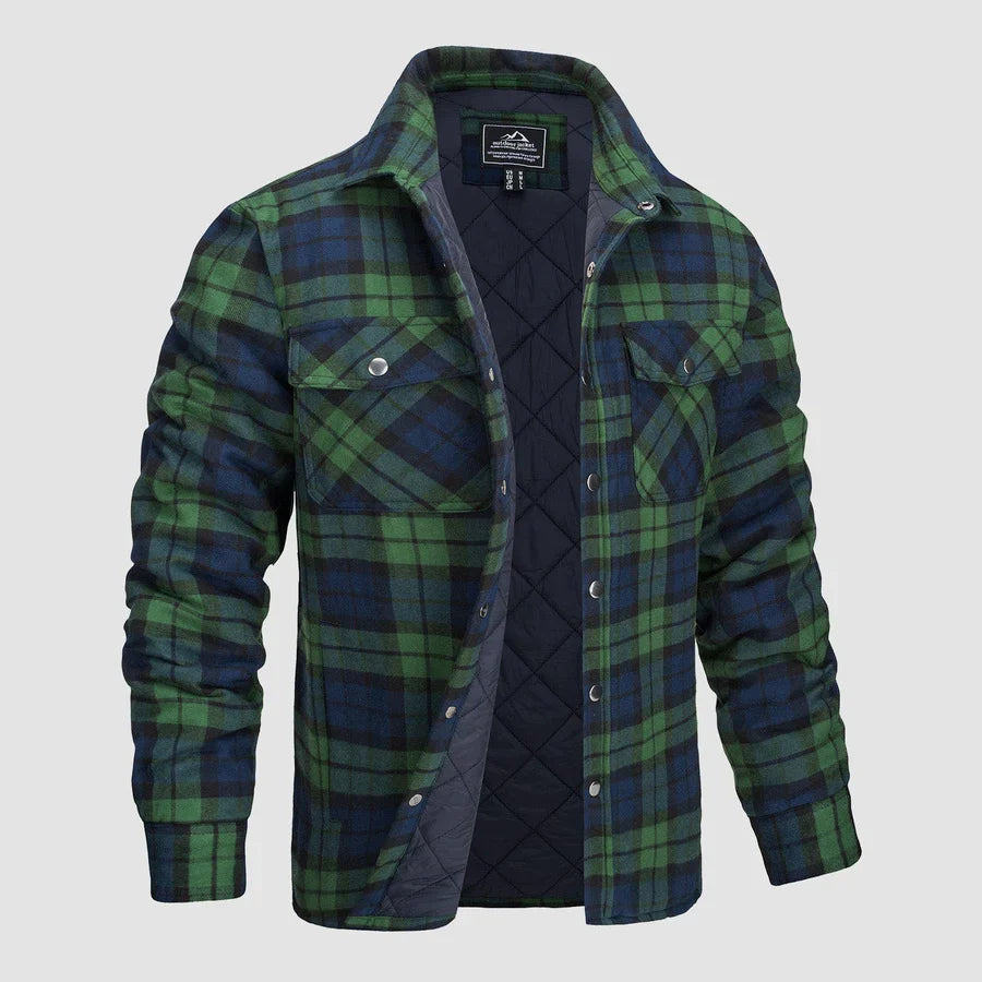 Gesteppte Flanellhemdjacke für Herren
