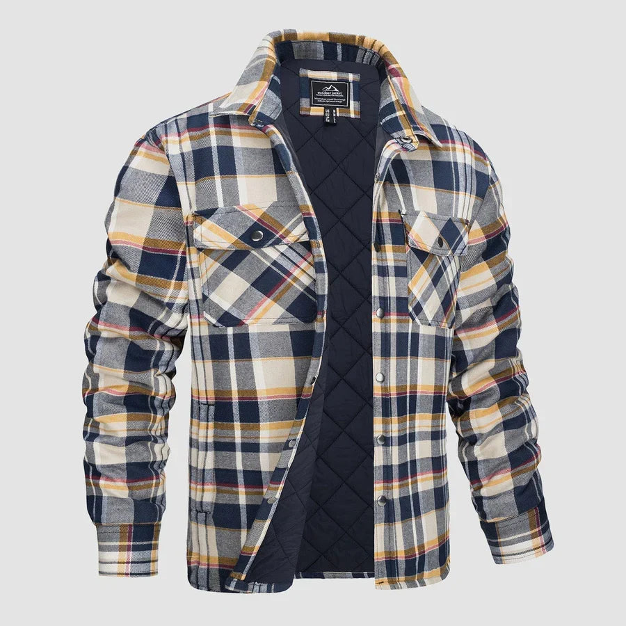 Gesteppte Flanellhemdjacke für Herren