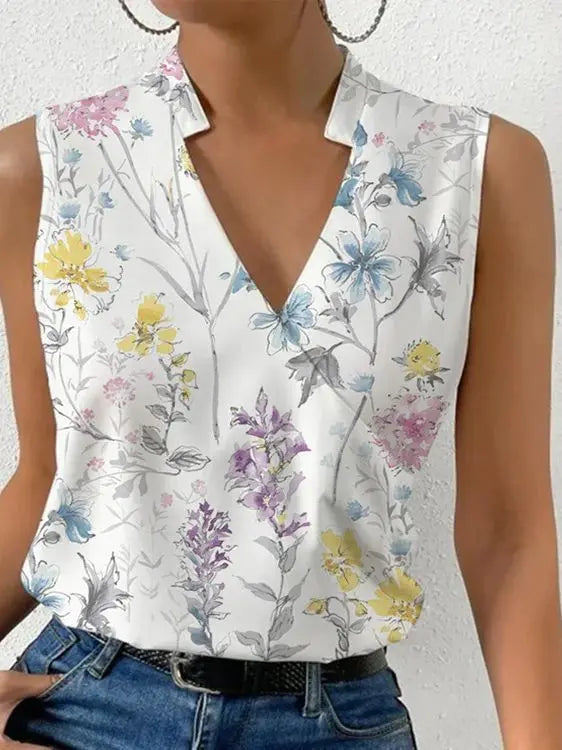 Damen Sommertop V-Ausschnitt – Leichtes Casual Shirt