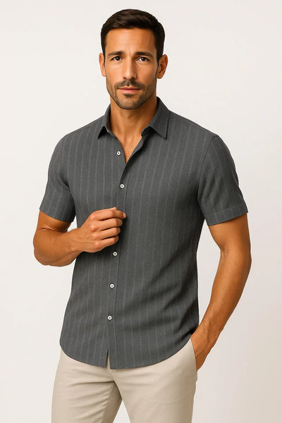 Modernes Kurzarmhemd mit Knopfleiste