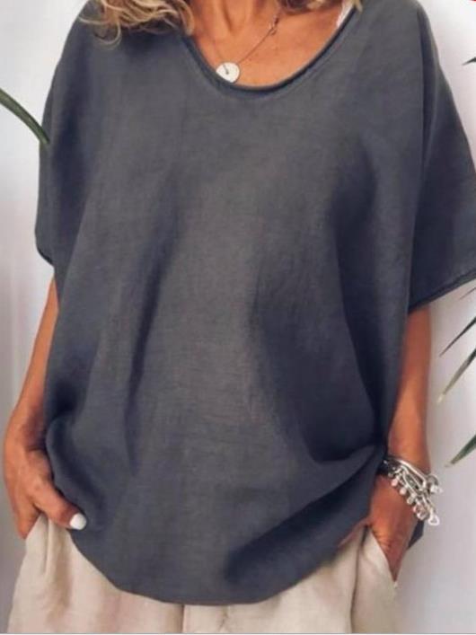 Oversize V-Ausschnitt Bluse