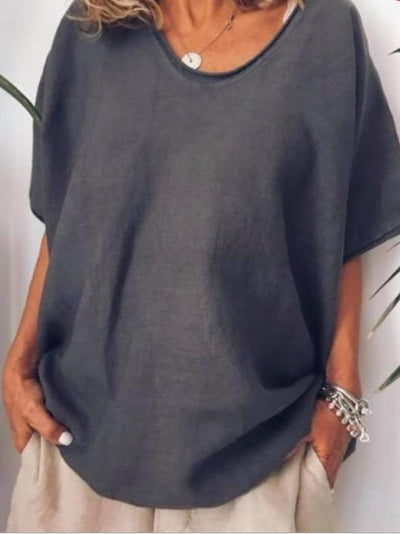 Oversize V-Ausschnitt Bluse