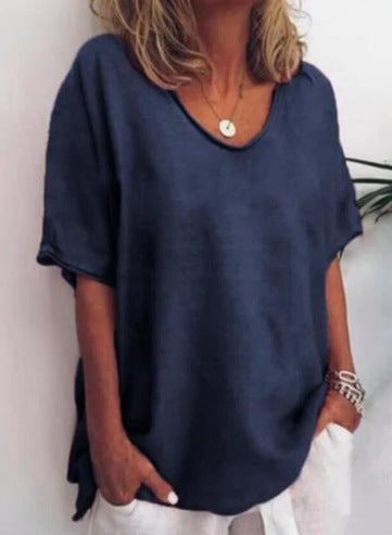 Oversize V-Ausschnitt Bluse