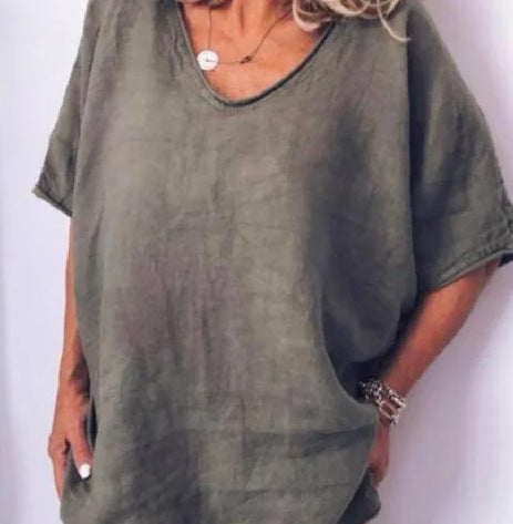 Oversize V-Ausschnitt Bluse