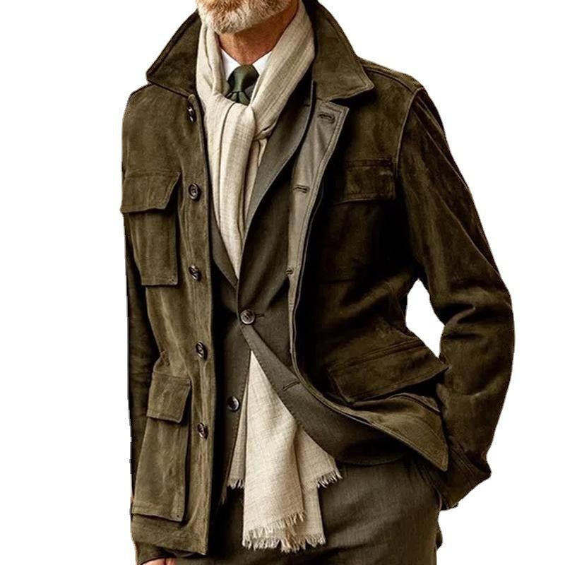 Herren Modischer Wildleder-Mantel Aliams
