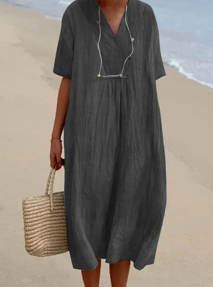 Sommerkleid aus leinen für frauen