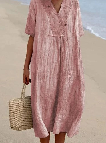 Sommerkleid aus leinen für frauen