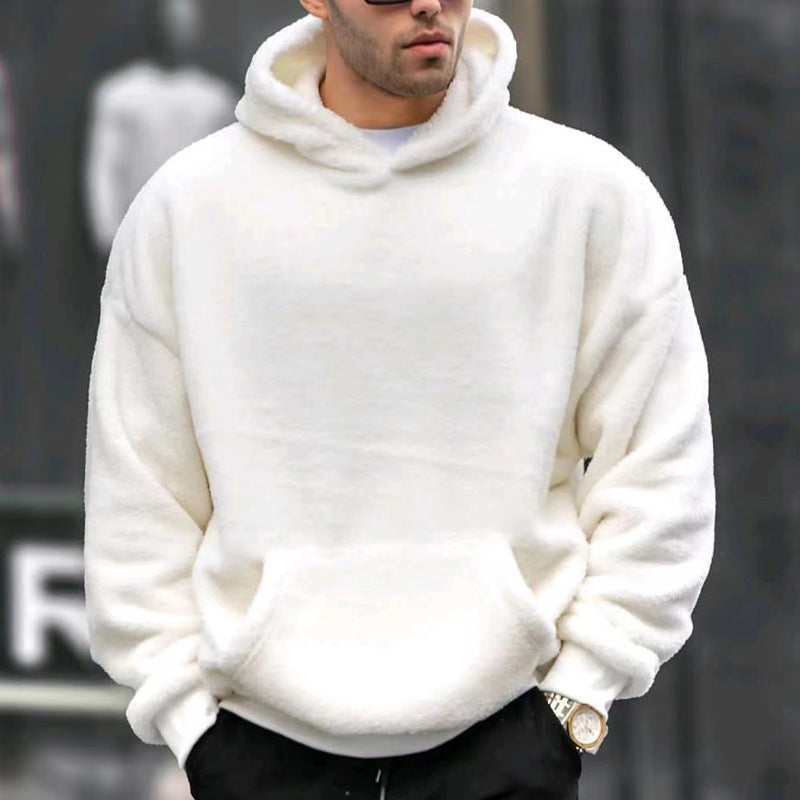 Herren Oversized Kuschelpullover mit Kapuze Aliams