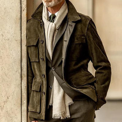 Herren Modischer Wildleder-Mantel Aliams
