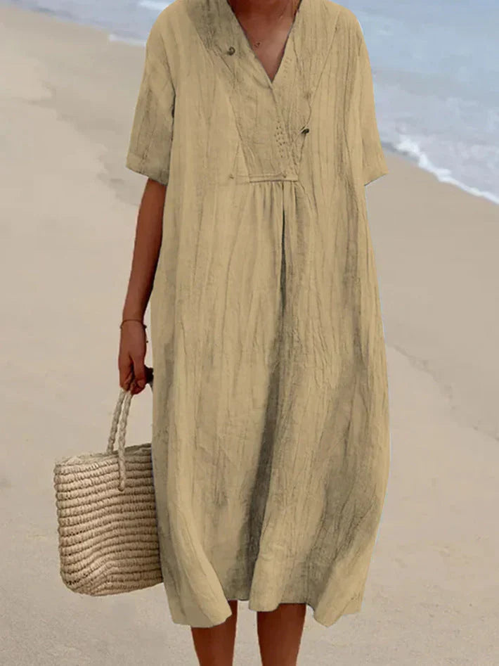 Sommerkleid aus leinen für frauen
