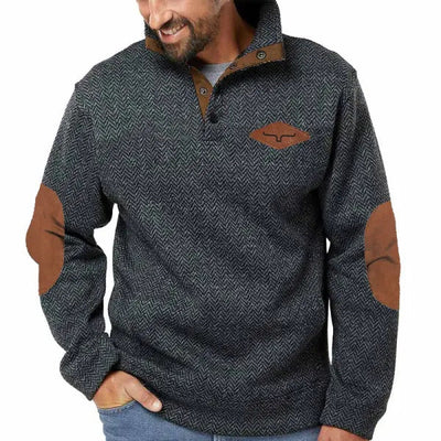 Herren vielseitiger Baumwollpullover mit strukturiertem Kragen Aliams