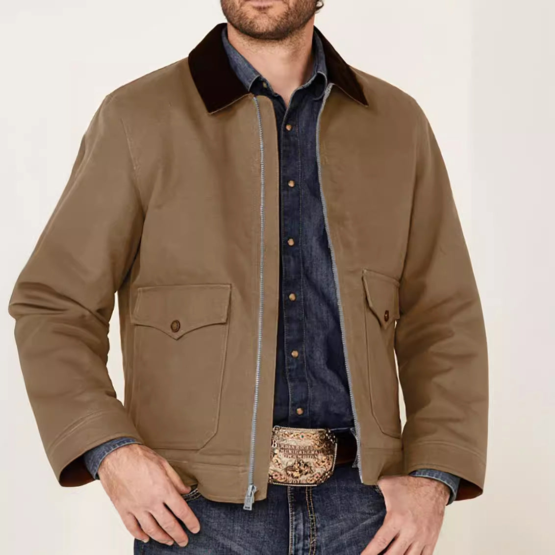 Herren Übergangsjacke mit klassischem Design und bequemen Taschen Aliams