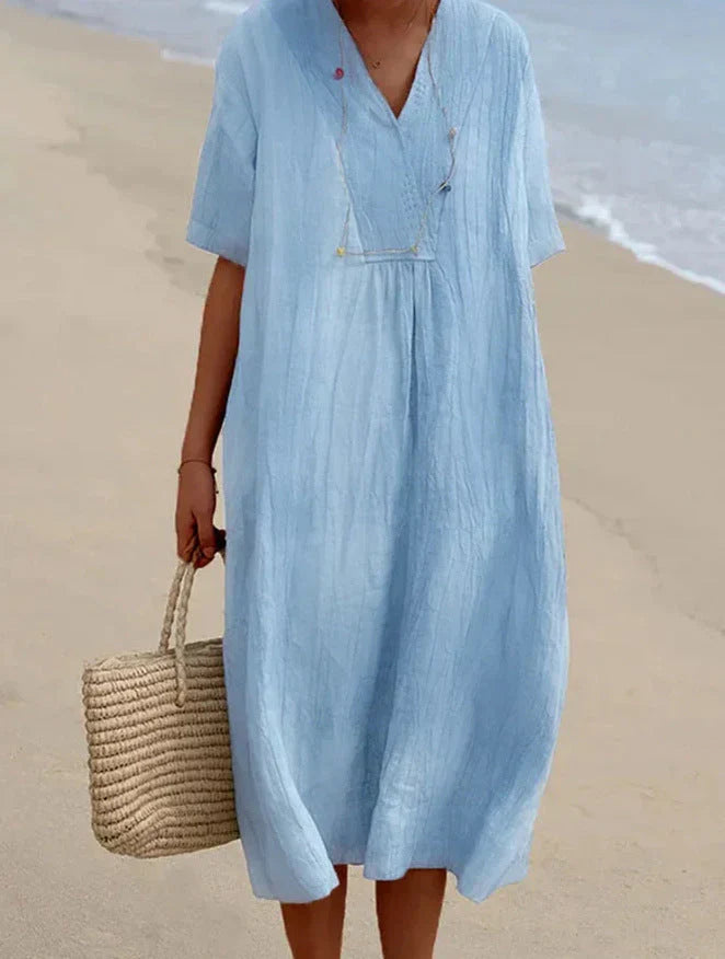 Sommerkleid aus leinen für frauen