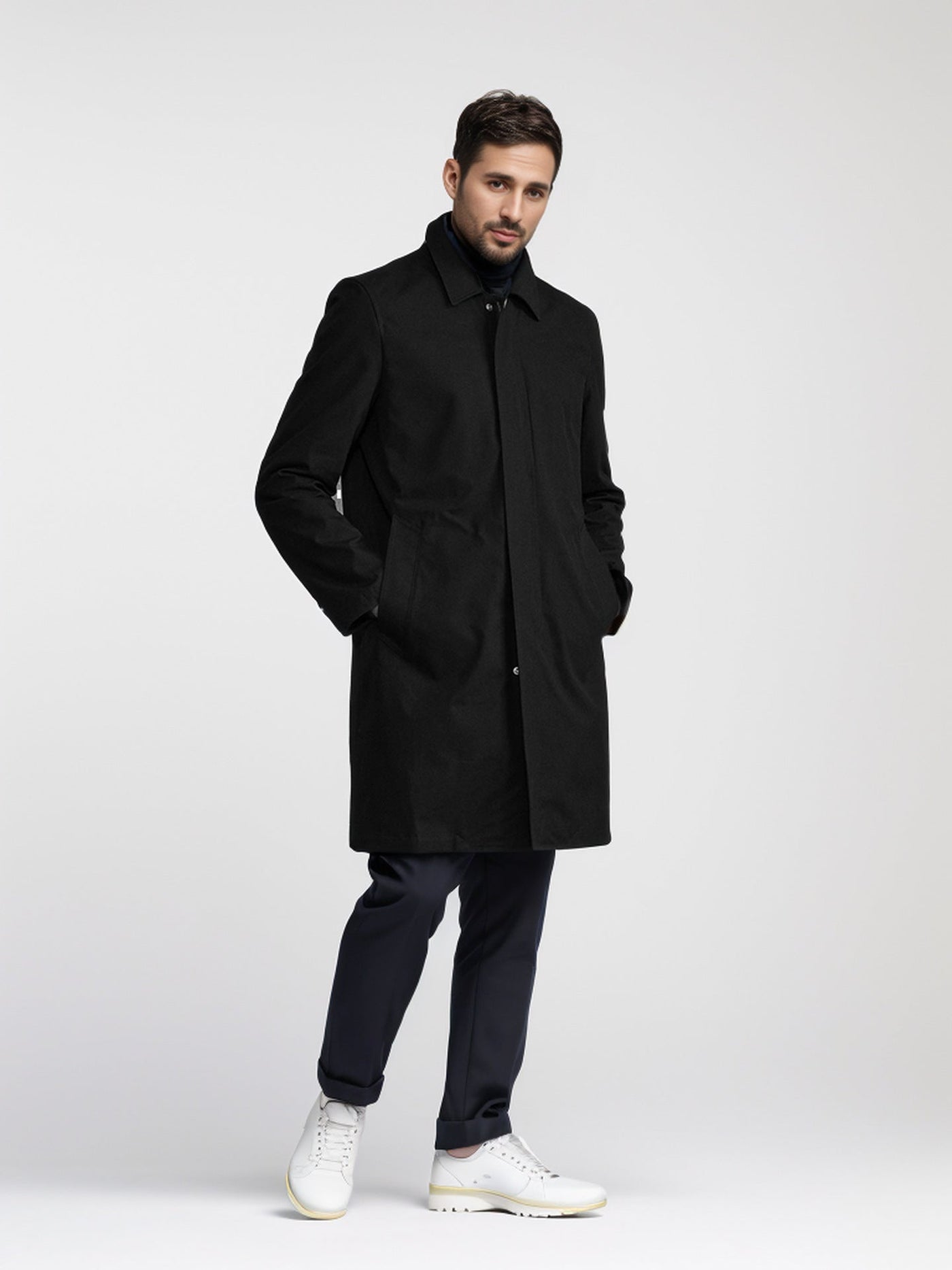 Herren zeitlos eleganter Mantel mit praktischen Taschen Aliams
