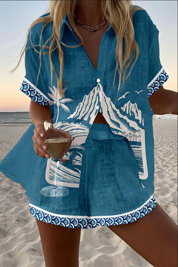 Virina  | Kurzes komplettes Kleid aus Leinen Monte Fuji