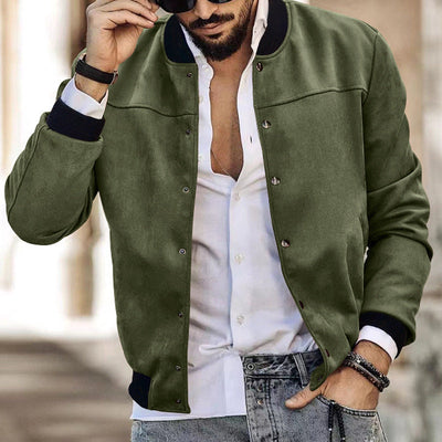 Herren stylische Wildlederjacke mit praktischen Reißverschlusstaschen Aliams