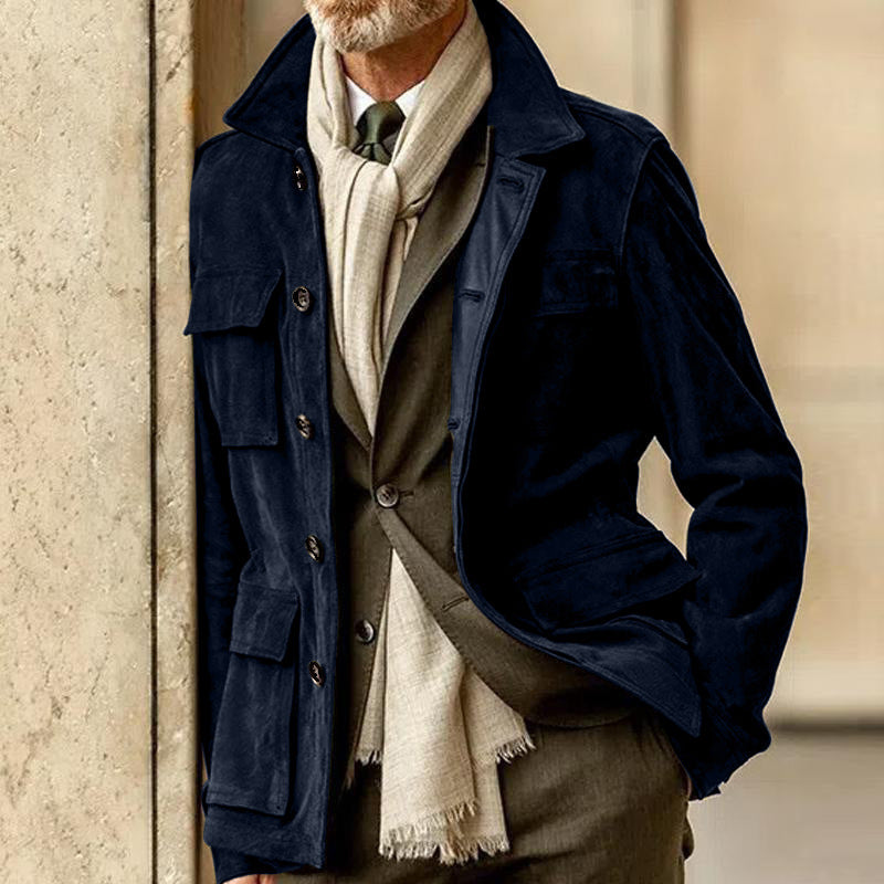 Herren Modischer Wildleder-Mantel Aliams