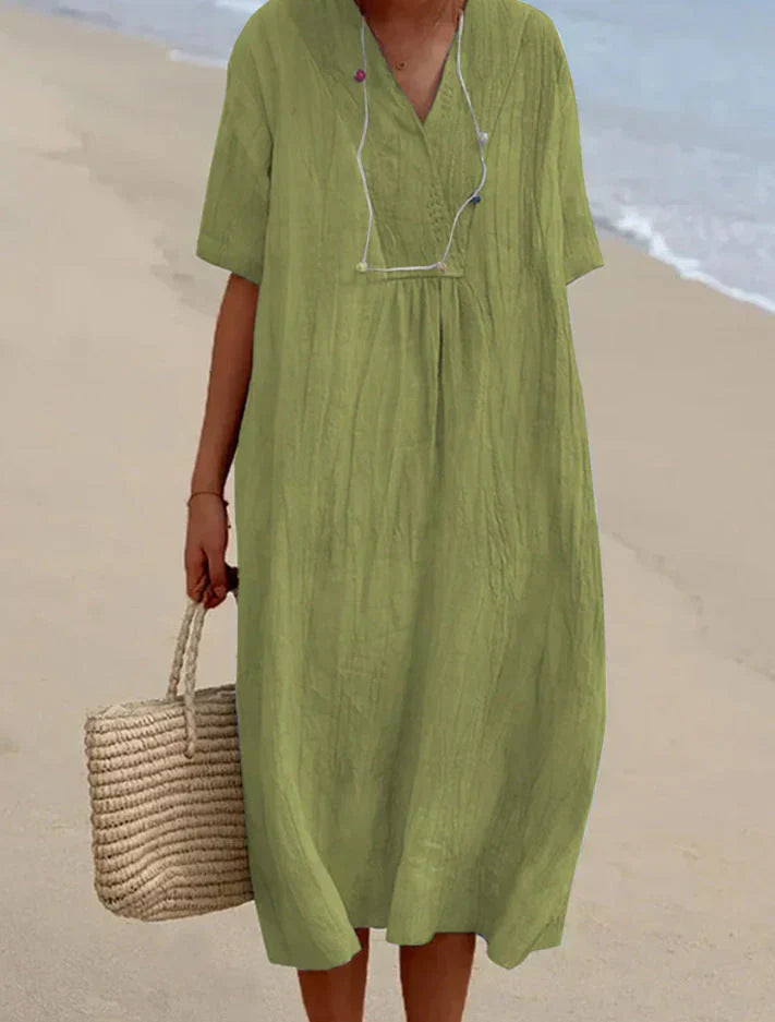 Sommerkleid aus leinen für frauen