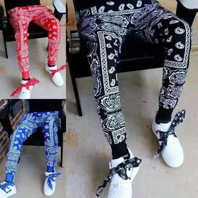 Herren Trendige Jogginghose mit Bandana-Muster Aliams