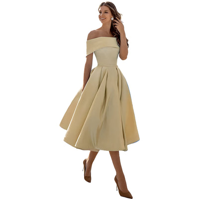 Dearbhla  | Fashion Casual Trägerloses Satin Partykleid
