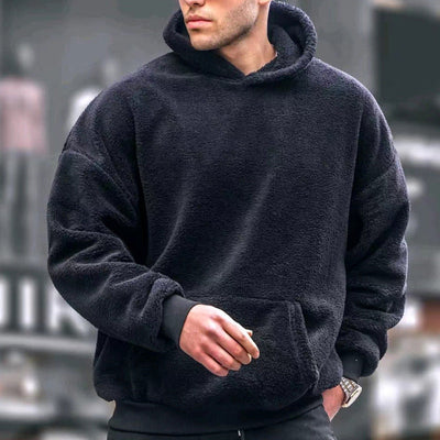 Herren Oversized Kuschelpullover mit Kapuze Aliams
