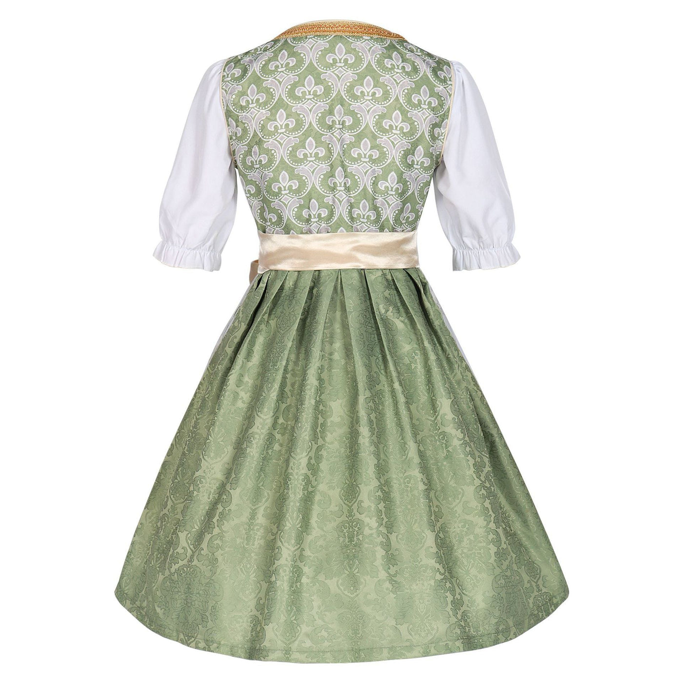 Oktoberfest Dirndl Kleid für Damen – Grünes Trachtenkleid mit Schürze & Bluse