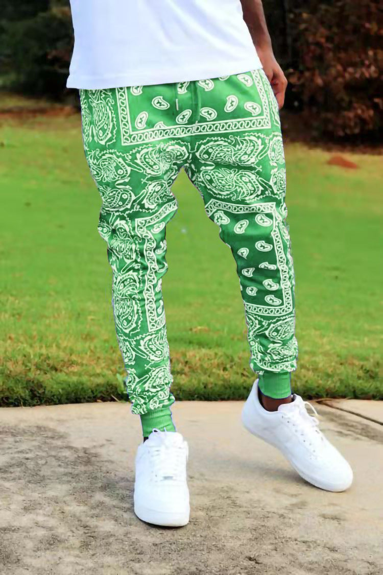 Herren Trendige Jogginghose mit Bandana-Muster Aliams