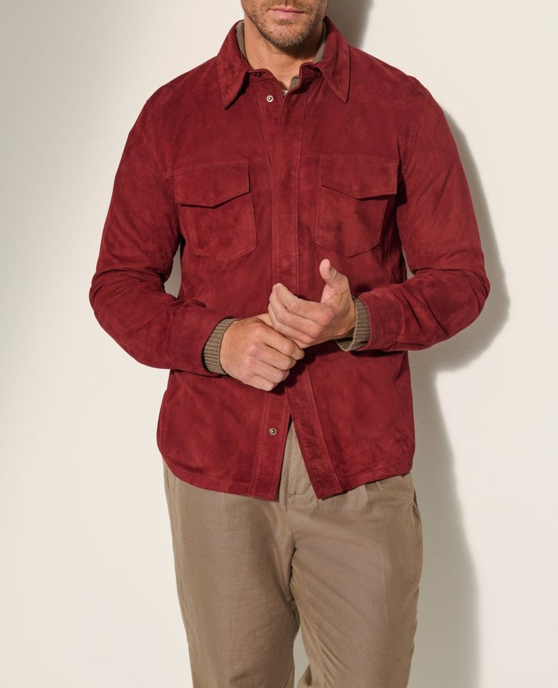 Herren Wildlederjacke mit stilvollen Pattentaschen Aliams