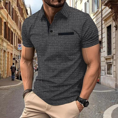 Herren modisches Kurzarm-Polohemd mit strukturiertem Design Aliams