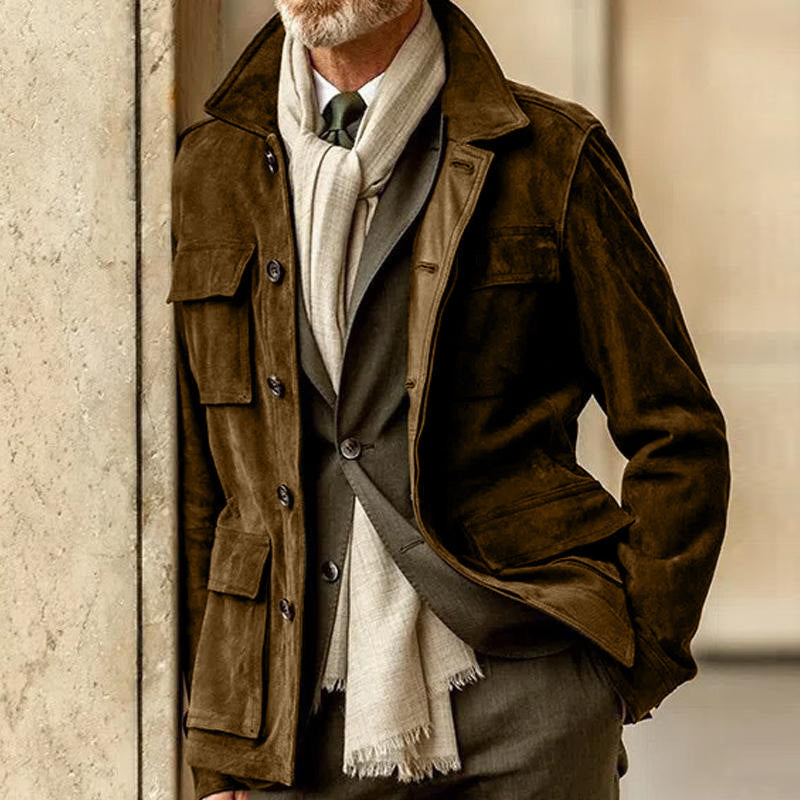 Herren Modischer Wildleder-Mantel Aliams