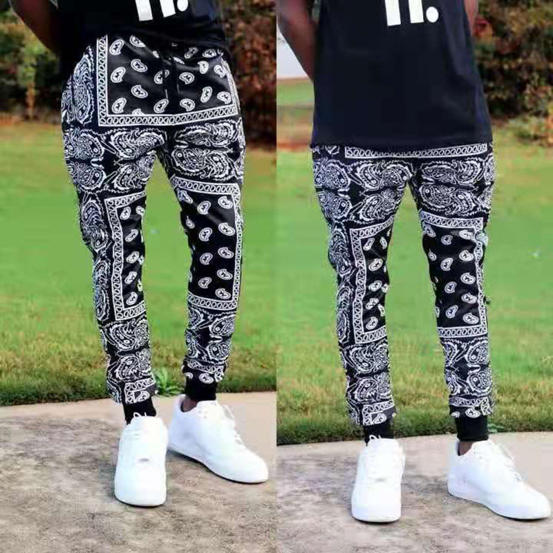 Herren Trendige Jogginghose mit Bandana-Muster Aliams