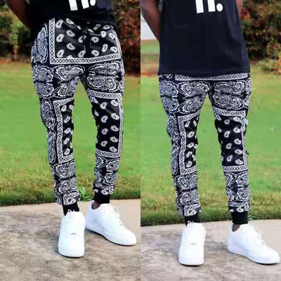 Herren Trendige Jogginghose mit Bandana-Muster Aliams