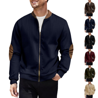 Herren sportliche Bomberjacke mit modernen Lederakzenten Aliams