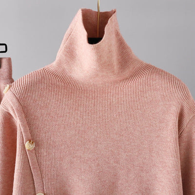 Knopfbesetztes Strickset für Damen