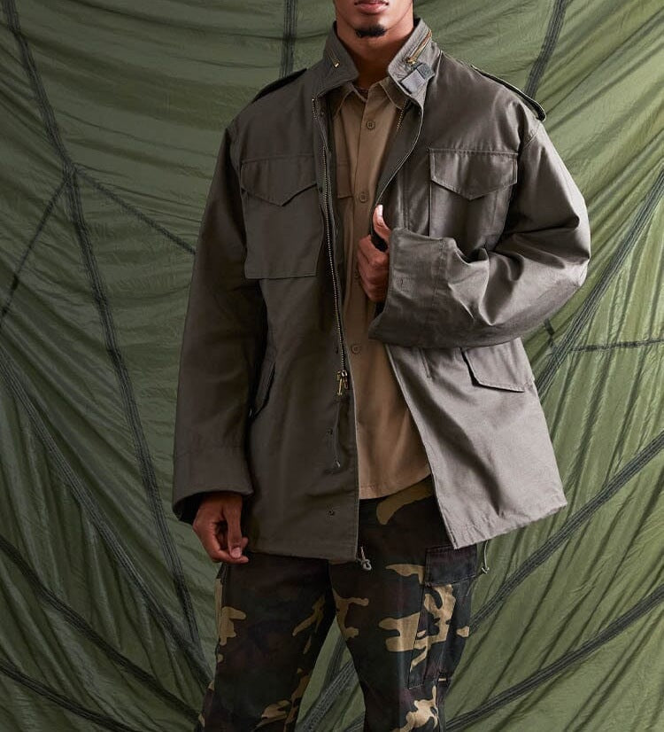 Herren multifunktionale Parkajacke mit praktischen Taschen und modernem Stehkragen Aliams