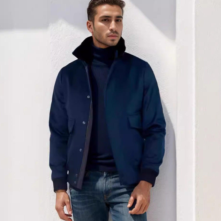 Herren stylischer Übergangsjacke mit hohem Kragen Aliams