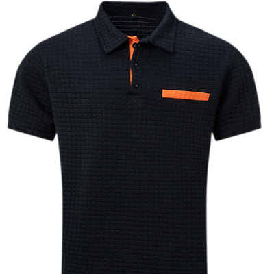 Herren modisches Kurzarm-Polohemd mit strukturiertem Design Aliams