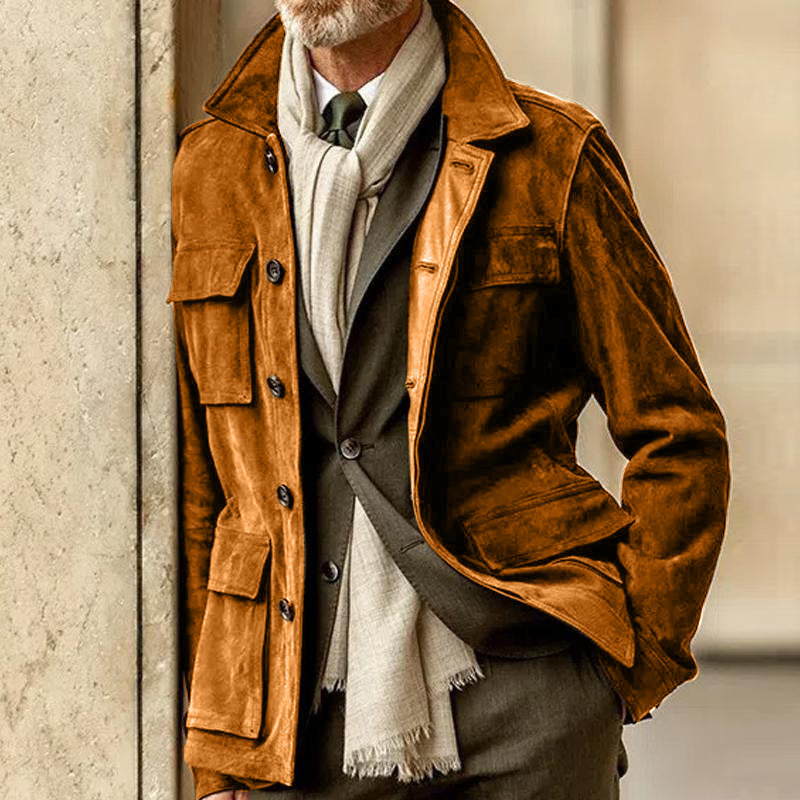 Herren Modischer Wildleder-Mantel Aliams