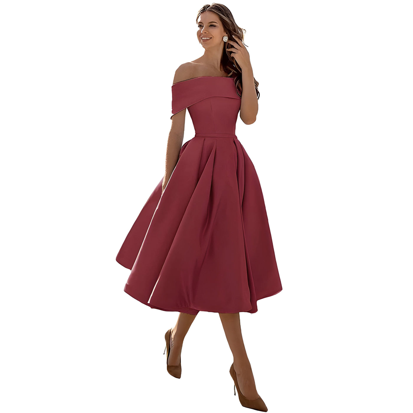 Dearbhla  | Fashion Casual Trägerloses Satin Partykleid