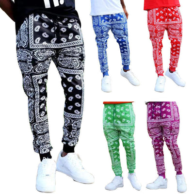 Herren Trendige Jogginghose mit Bandana-Muster Aliams