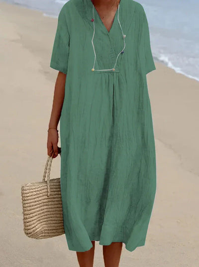 Sommerkleid aus leinen für frauen