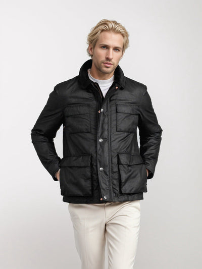 Herren wasserdichte Utilityjacke mit praktischem Stehkragen Aliams