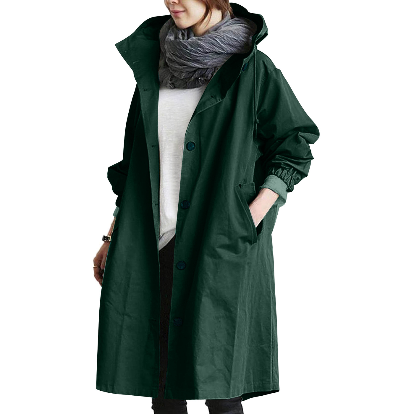 Damen Regenjacke | Mit Knopfverschluss Vorne