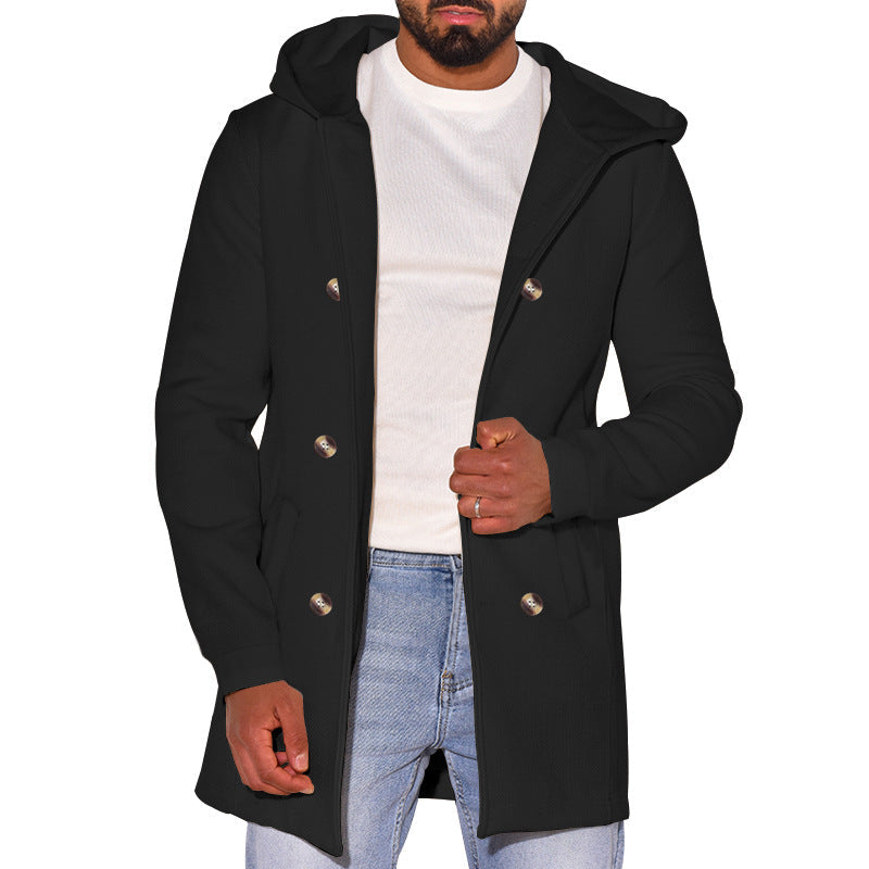 Herren modische Parkajacke mit praktischen Taschen und Kapuze Aliams