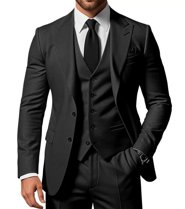 Herren Slim Fit 3-Dreiteiler Satz | Hochzeitsgast Anzug