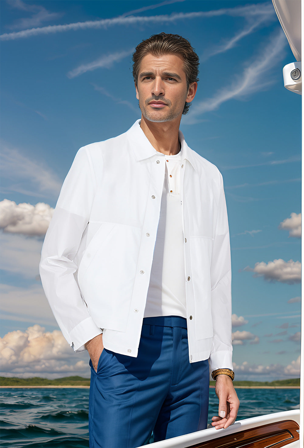 Herren modische Übergangsjacke mit praktischen Taschen Aliams