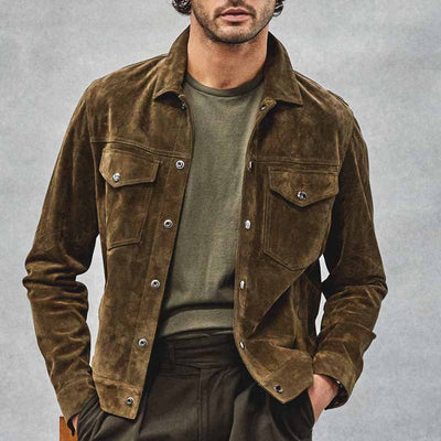 Herren Wildlederjacke mit praktischen Brusttaschen Aliams