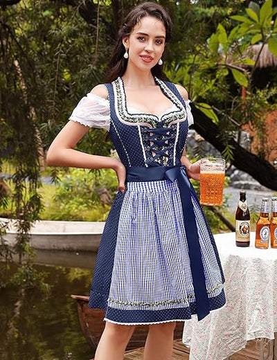 3-teiliges Dirndlset mit Schürze & Bluse – Oktoberfest | Traditionelles Trachtenkleid für festliche Anlässe