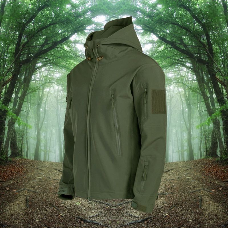 Outdoor-Jacke – Wasserdichte Windjacke mit Kapuze und Fleecefutter für Herren